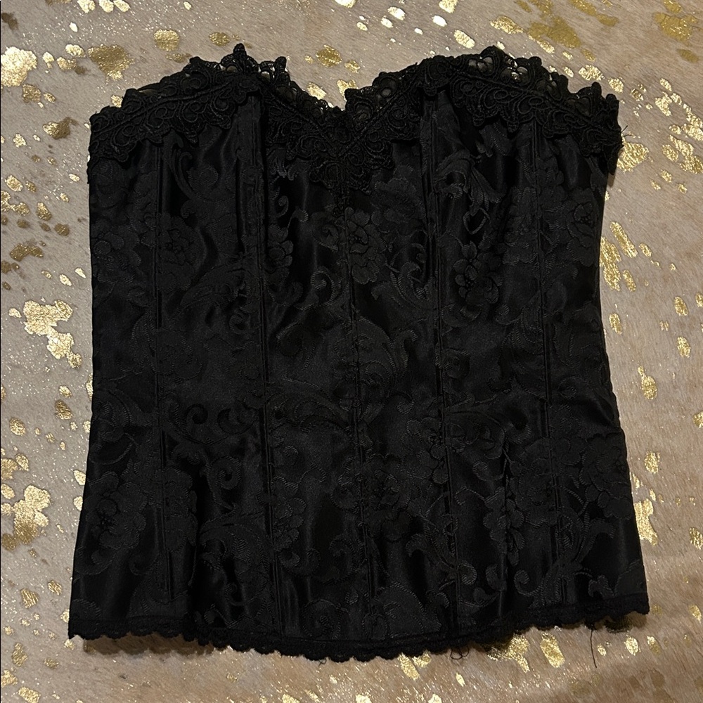 Fredericks of Hollywood Elegant Black Lace Bustier Top